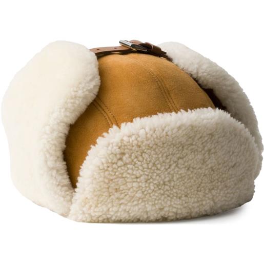Prada cappello in shearling - marrone