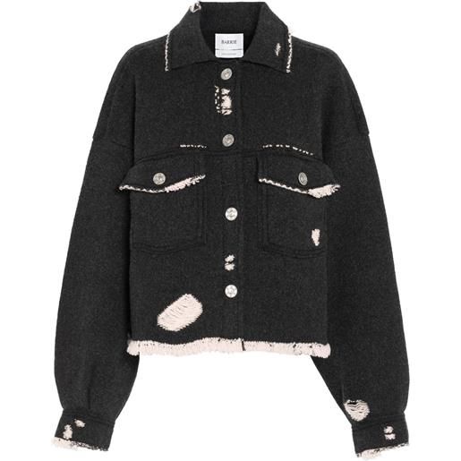 Barrie giacca denim con frange - nero