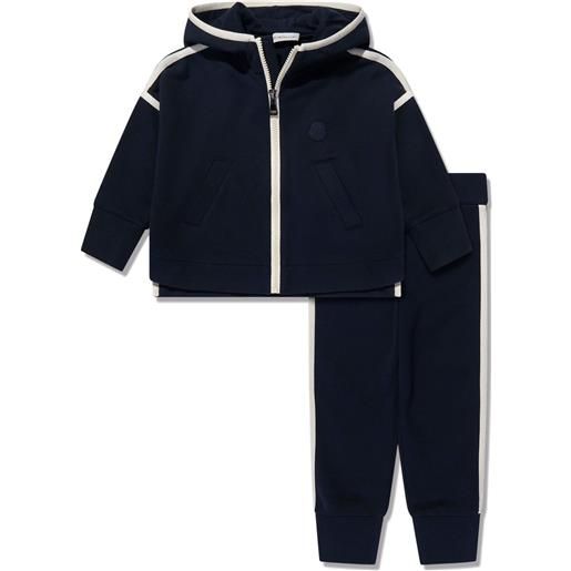 Moncler Enfant tuta sportiva con applicazione - blu