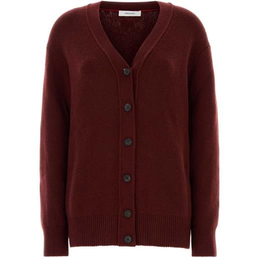 Ferragamo cardigan con scollo a v - rosso