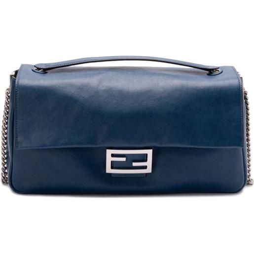 FENDI borsa a spalla baguette in pelle - blu