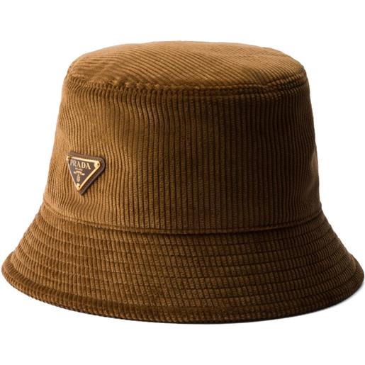 Prada cappello bucket a coste - marrone