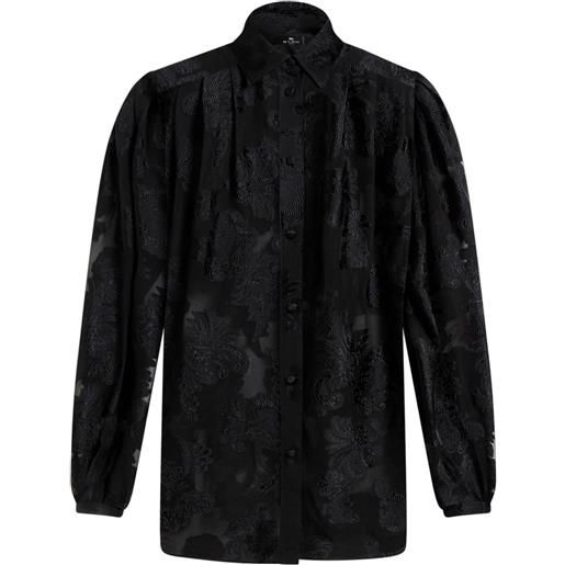 ETRO camicia effetto fil coupé - nero