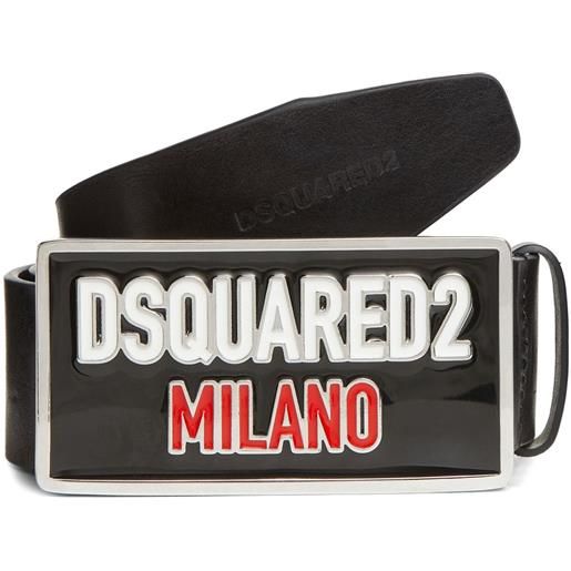 DSQUARED2 cintura con placca logo - nero
