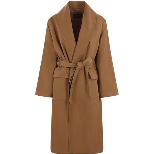 Loro Piana trench in seta doppiopetto - marrone