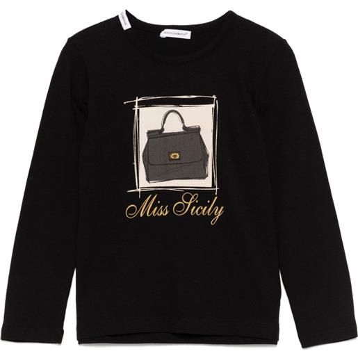 Dolce & Gabbana Kids t-shirt con stampa grafica - nero
