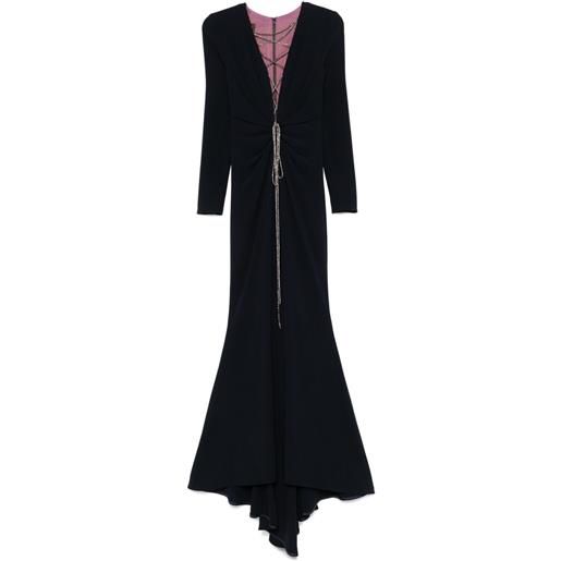 Talbot Runhof abito con scollo a v - blu