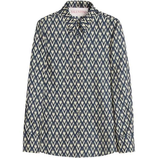 Valentino Garavani camicia toute la v in twill - blu