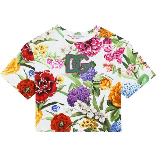 Dolce & Gabbana Kids t-shirt a fiori - bianco