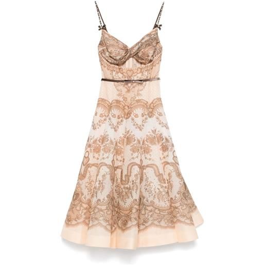 ZIMMERMANN abito midi crush - toni neutri