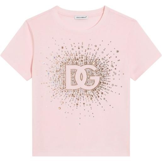 Dolce & Gabbana Kids t-shirt con applicazione - rosa