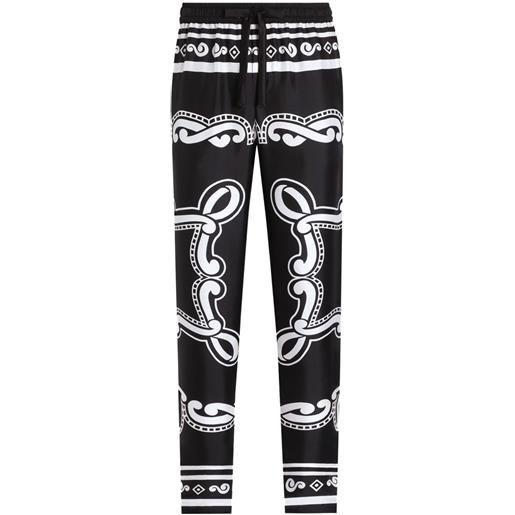Dolce & Gabbana pantaloni pigiama in seta - nero