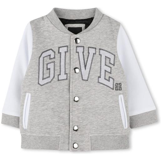 Givenchy Kids giacca con applicazione logo - grigio