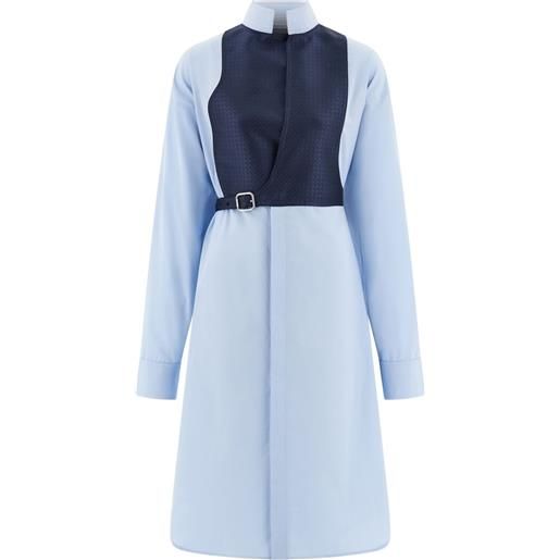 Ferragamo chemisier con inserti a contrasto - blu