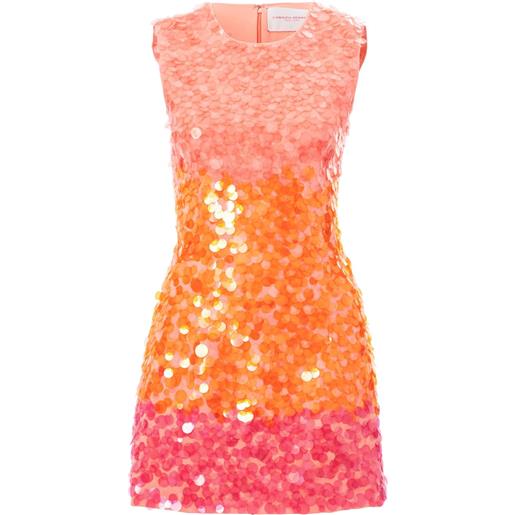 Carolina Herrera abito corto con paillettes - arancione