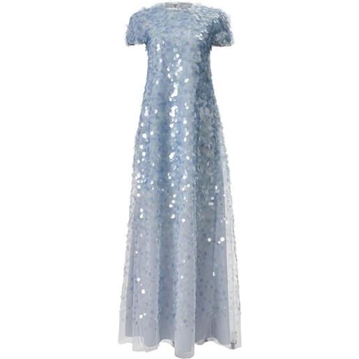 Carolina Herrera abito da sera con paillettes - blu