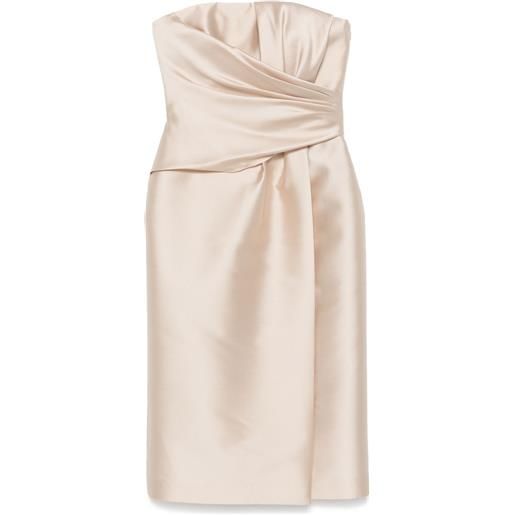 Alberta Ferretti abito midi senza spalline - toni neutri
