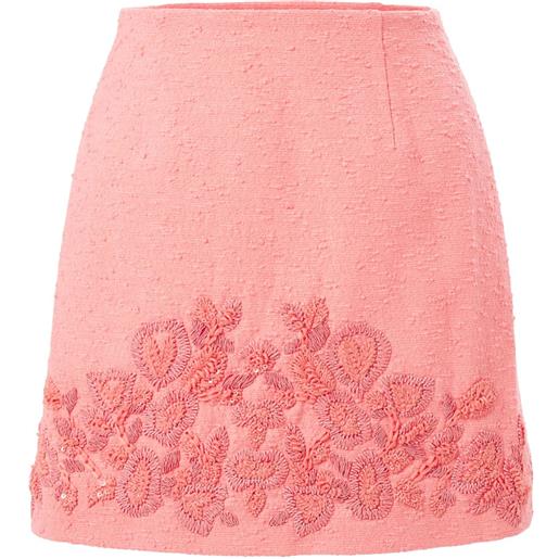 Carolina Herrera minigonna con ricamo - rosa