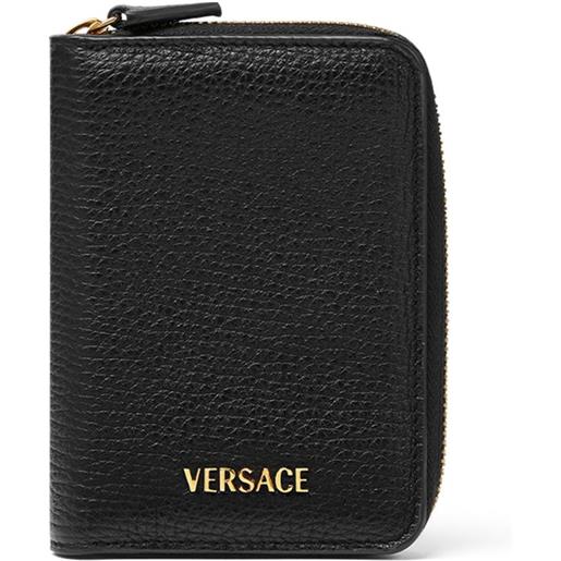 Versace portafoglio myth con zip - nero