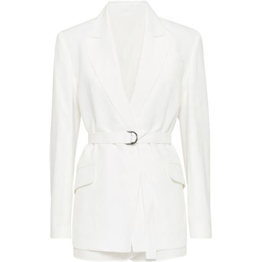 Brunello Cucinelli blazer con dettaglio monili - bianco