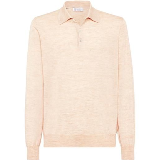 Brunello Cucinelli polo in cashmere misto seta - arancione