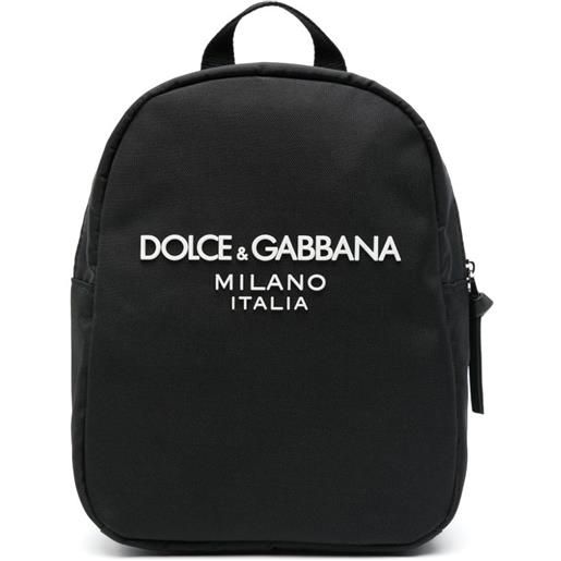 Dolce & Gabbana Kids zaino con applicazione logo - nero