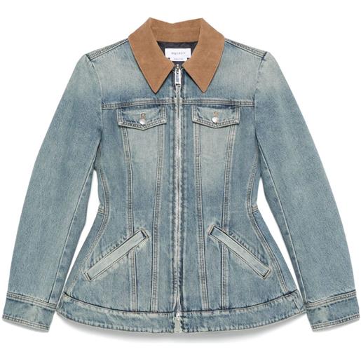Alexander McQueen giacca denim con orlo a peplo - blu