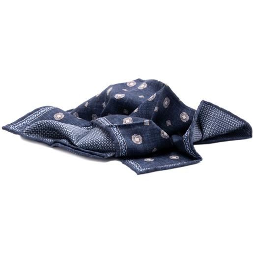 Brunello Cucinelli fazzoletto da taschino reversibile - blu