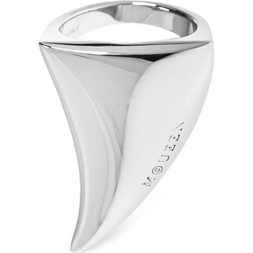 Alexander McQueen anello tiger claw - argento