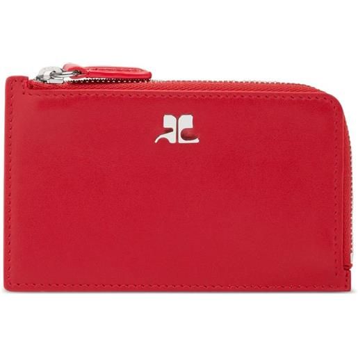 Courrèges portafoglio in pelle - rosso