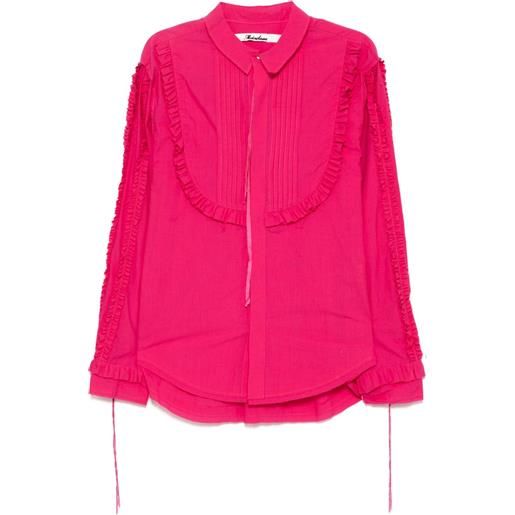 midorikawa blusa con orlo a taglio vivo - rosa