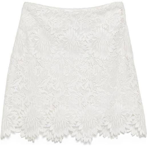 Ermanno Scervino minigonna in pizzo a fiori - bianco