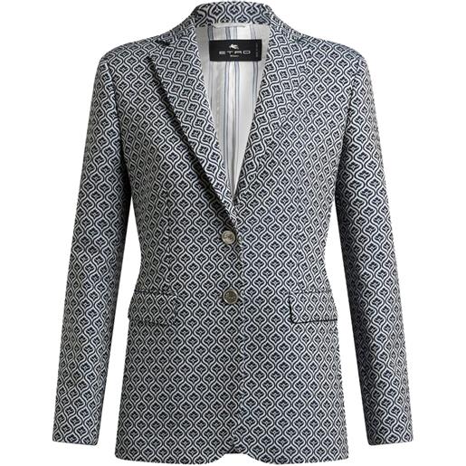 ETRO blazer con effetto jacquard - blu