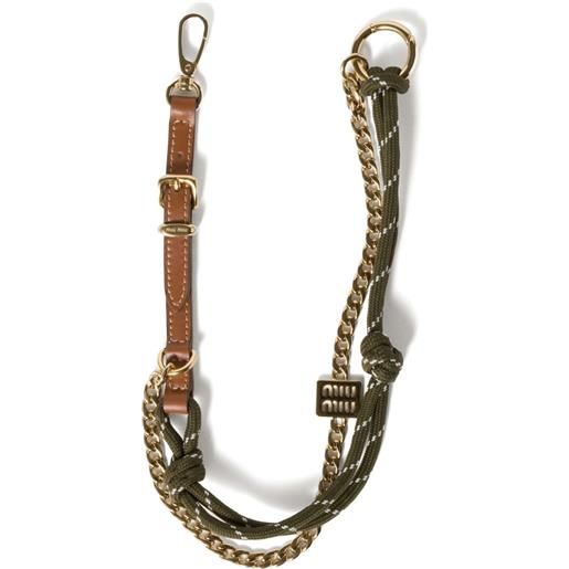 Miu Miu portachiavi con applicazione - marrone