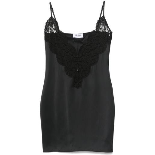 The Attico abito corto con inserti in pizzo - nero