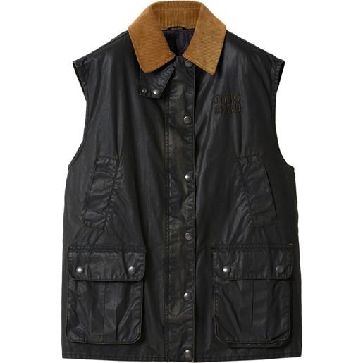 Miu Miu gilet in popeline - nero