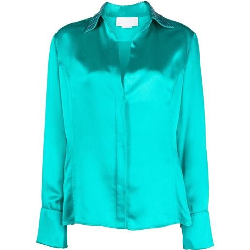 Genny camicia con decorazione di borchie - blu