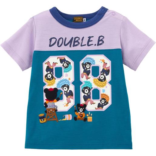 Miki House t-shirt con motivo bears - blu