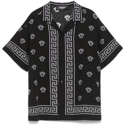 Versace Kids t-shirt con stampa medusa - nero