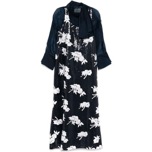 SHATHA ESSA abito con decorazione all-over - nero