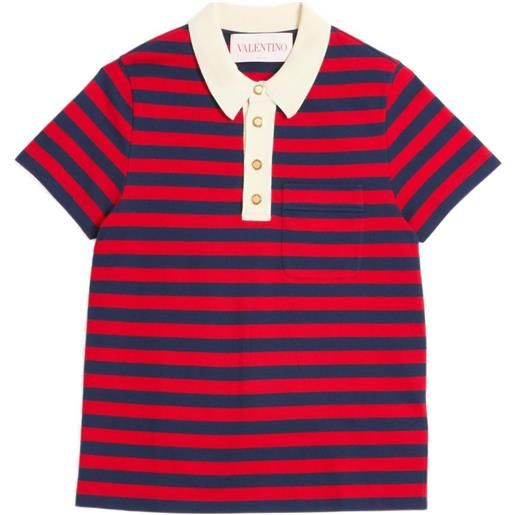 Valentino Garavani polo a righe in cotone - rosso