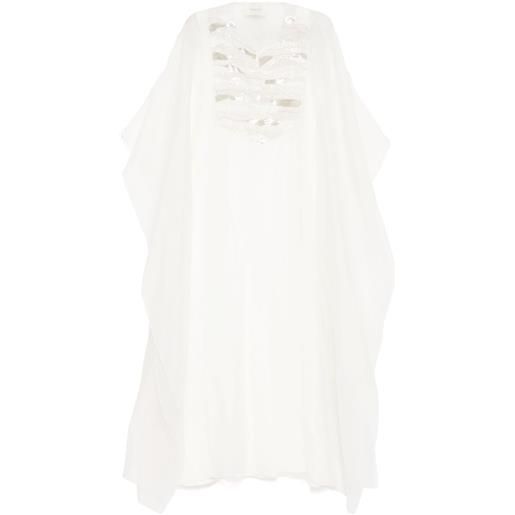 SHATHA ESSA abito con decorazione - bianco