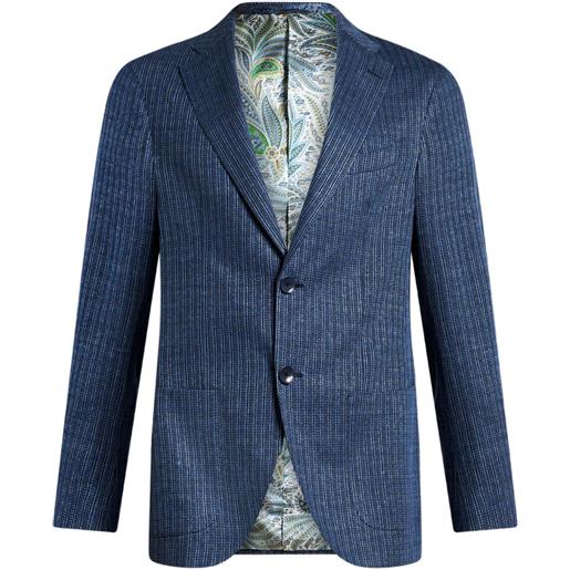 ETRO blazer in jersey - blu