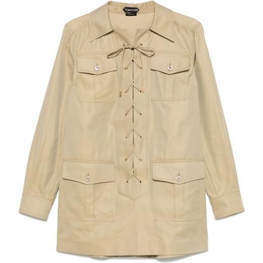 TOM FORD blusa in saia - toni neutri