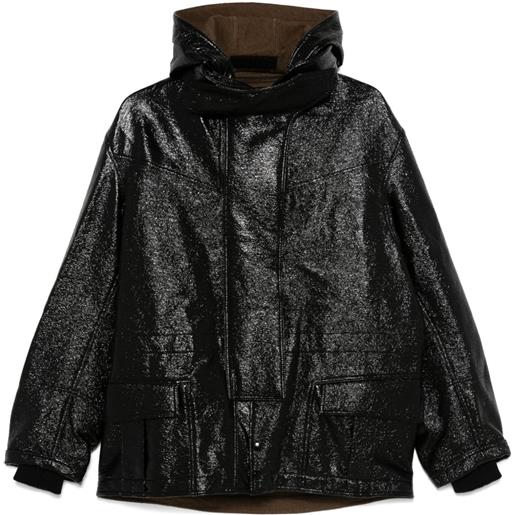 R13 cappotto cerato - nero