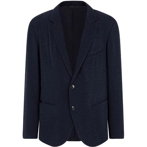 Giorgio Armani blazer con motivo chevron - blu