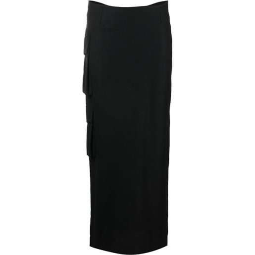 Aya Muse gonna lunga con tasche stok - nero