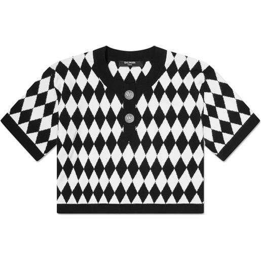 Balmain Kids top a rombi - nero
