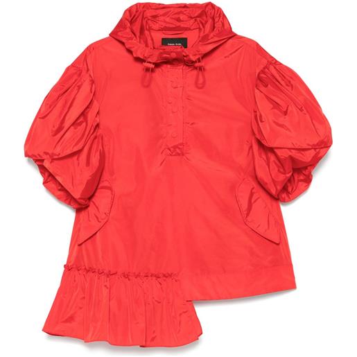 Simone Rocha felpa con ruches e maniche a petalo - rosso