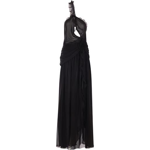 Blumarine abito da sera georgette - nero